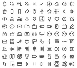 90 Simple Line Icons (Multiple Formats)