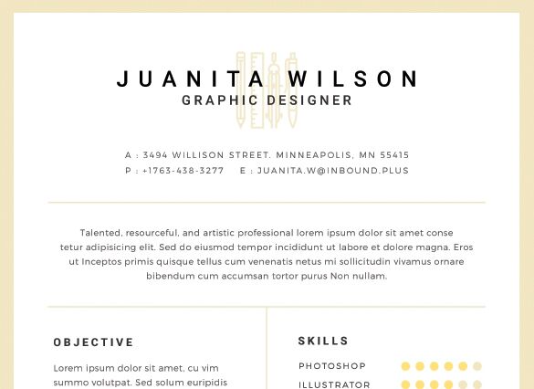 Minimal Modern Resume PSD Template