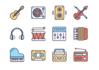 12 Music Vector Icons