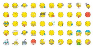 100 Pretty Lovely Emojis Vector