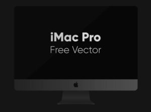 Dark iMac Pro Vector Mockup