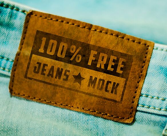 Realistic Jeans Tag PSD Mock-up