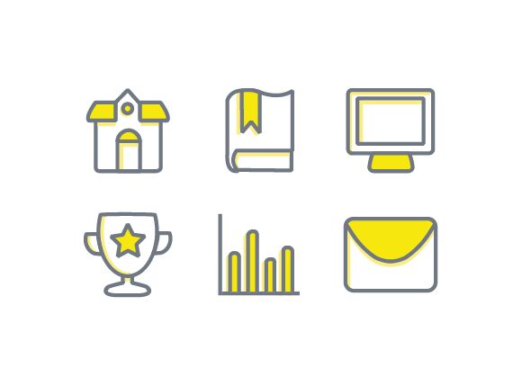 6 Minimal Resume Icons Vector