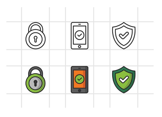 12 Security Icons (2 Versions)