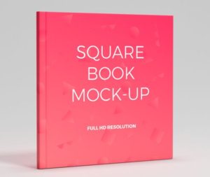 Standing Square Book PSD Mockup