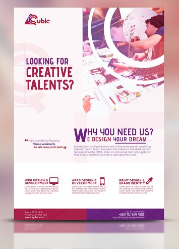 Creative Design Agency Flyer PSD Mockup