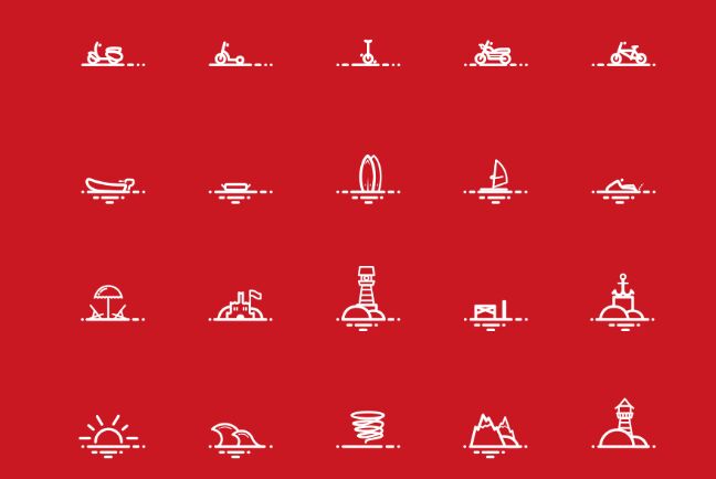 40 Minimal Holiday Icons PSD