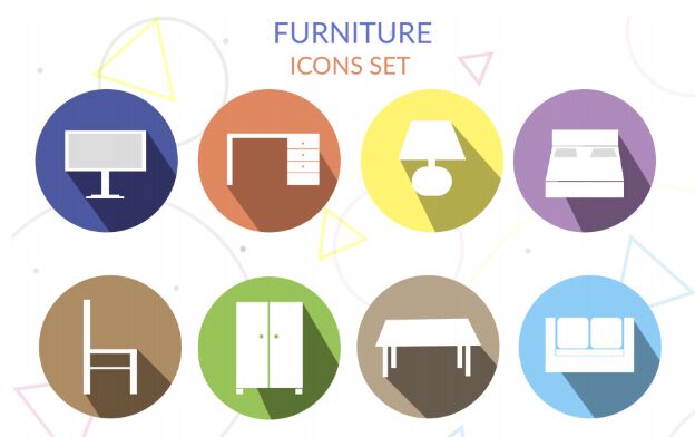8 Furniture Icons PSD