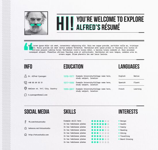 Minimal Modern Resume Vector Template