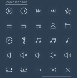 30 Music Line Icons Vector