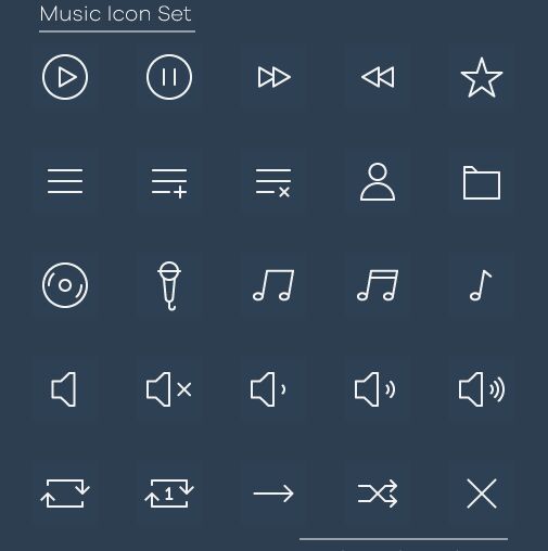30 Music Line Icons Vector