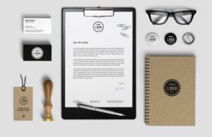 Elegant Vintage Stationary PSD Mockup