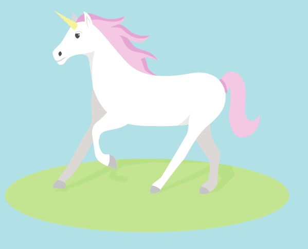 Flat Unicorn Vector Illustration