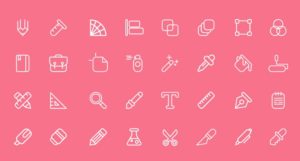 32 Graphic Design Line Icons Vector
