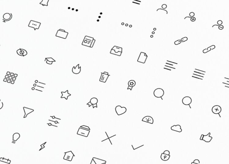 Iconography Line Icon Set Vector