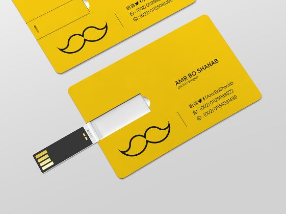 Realistic USB Card PSD Template