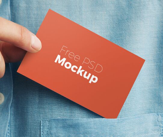 Minimal Business Card Pocket PSD Mockup