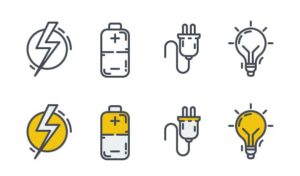 Minimal Electricity Icons Vector
