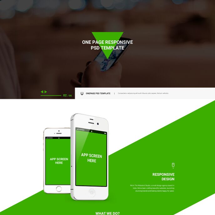 Green ECO App Landing Page PSD Template