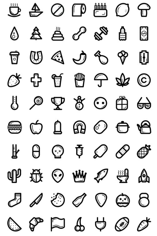 70 Food & Lifestyle Icons