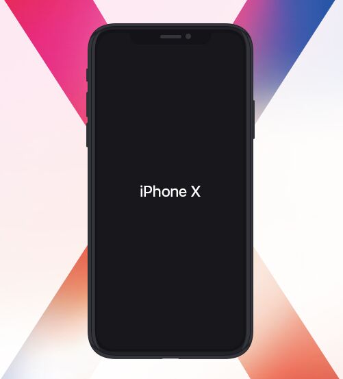 Flat Black iPhone X Template PSD