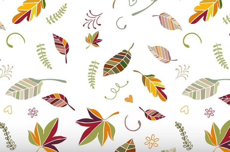 Minimal Autumn Leaves Vector Pattern