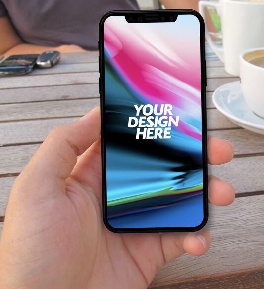 Outdoor iPhone X PSD Mockup