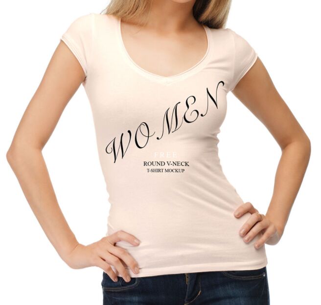 Women T-shirt Mockup PSD