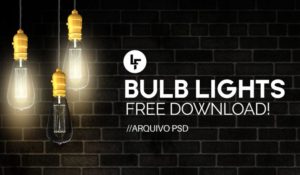 Realistic Bulb Lights Mockup PSD
