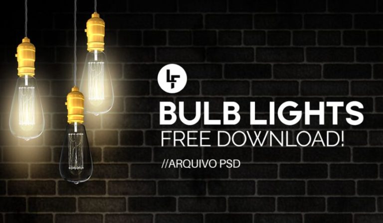 Realistic Bulb Lights Mockup PSD