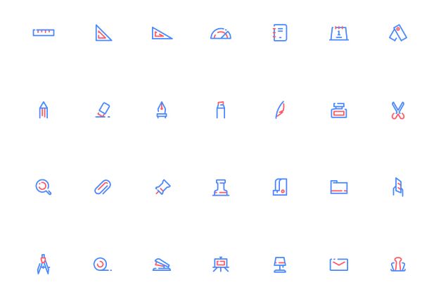 28 Minimal Stationery Icon For Sketch