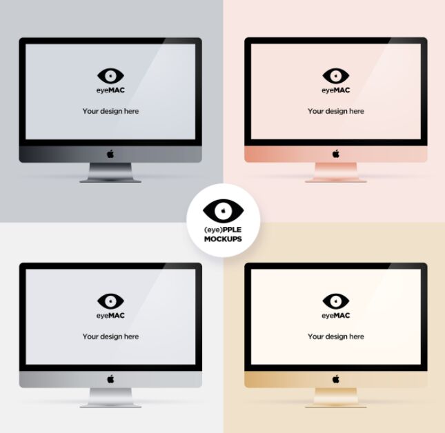 iMac Templates For Photoshop (4 Colors)