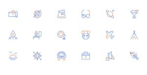 18 Creative Travel Line Icons Vector
