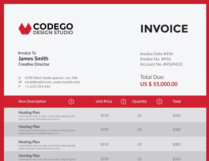 Invoice Template For Photoshop And Illustrator