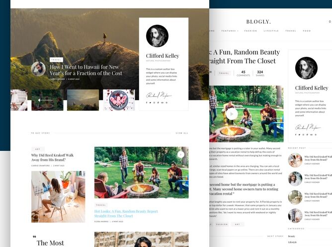 Blogly Minimal Clean Blog Theme Sketch