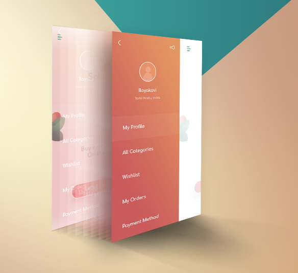 Perspective App Screen PSD Template