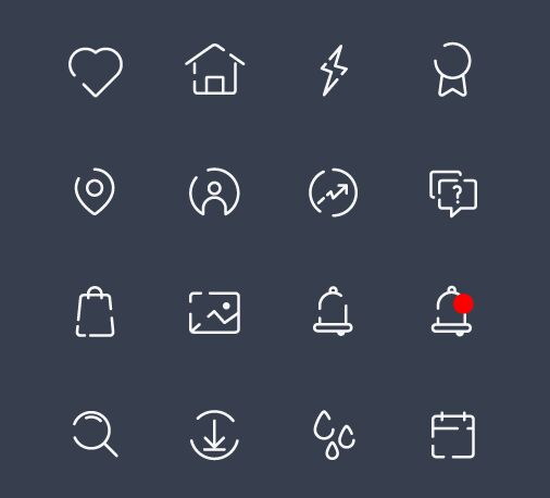 16 Minimal UI Icons For Illustrator