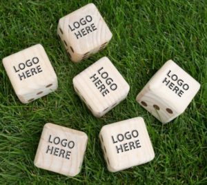 Realistic Dice Logo PSD Mockup