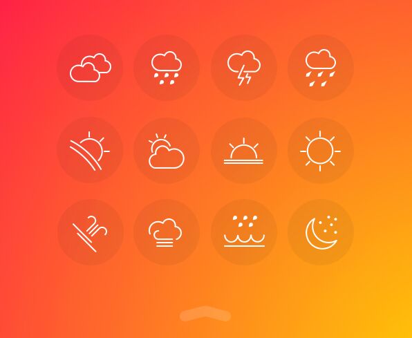 12 Minimal Weather Line Icons PSD