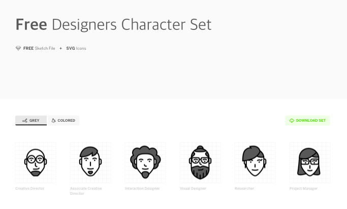 6 Designer Character Vector Icons