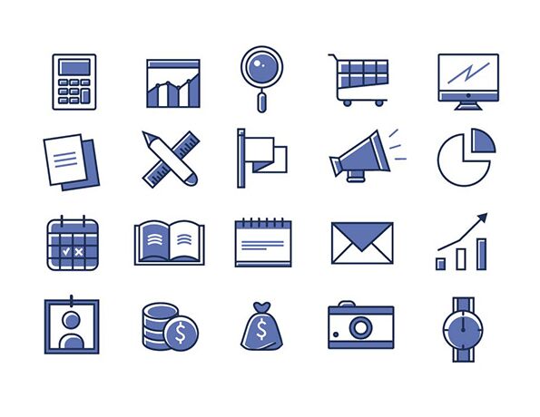 20 Minimal Office Vector Icons