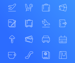 16 Airport Line Icons For Sketch
