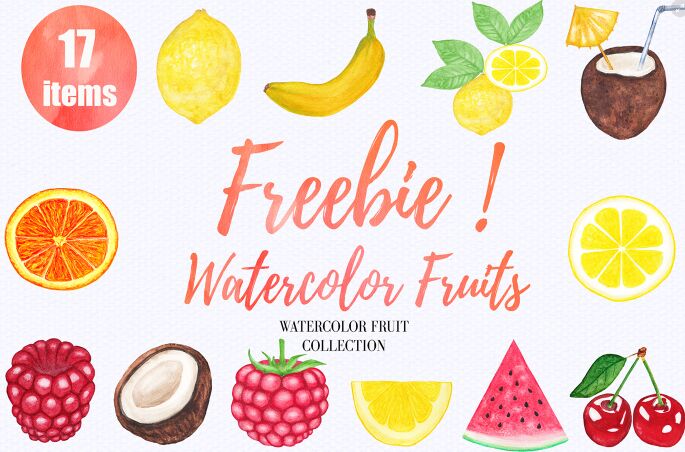 17 Watercolor Fruits