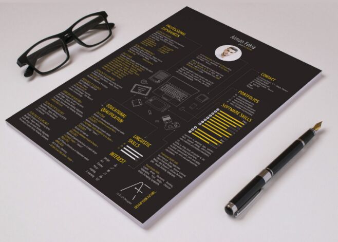 Dark Digital Resume PSD Template