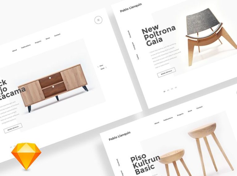 Clean Furniture Landing Page Template Sketch
