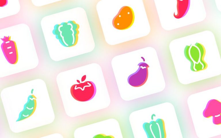 Lovely Vegetable Sketch Icons