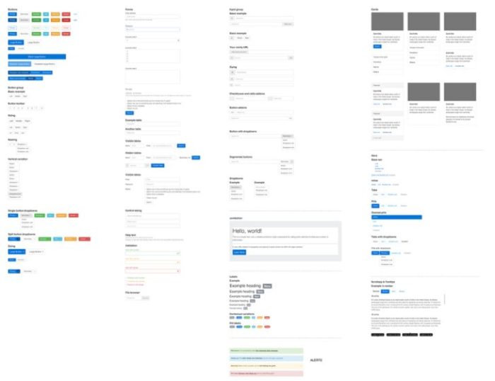 Download Free Bootstrap 4 GUI Pack Vector - Free Vector Misc