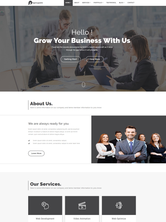 AGENCYPOINT Agency Landing Page Template PSD