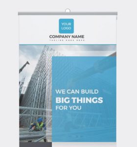 Realistic Roll-up Banner PSD Mockup
