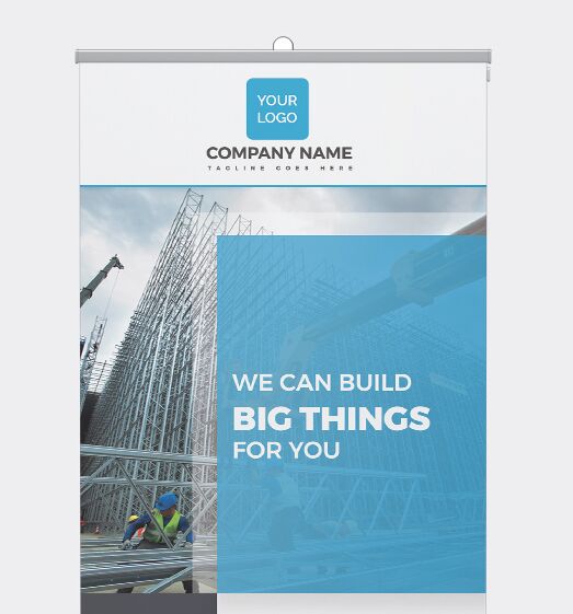 Realistic Roll-up Banner PSD Mockup